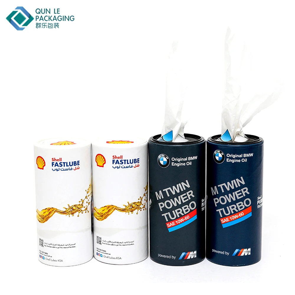 Eco Friendly Custom Design Cardboard Car Tissues Car Tissue Box Holder cylinder tissue boxes