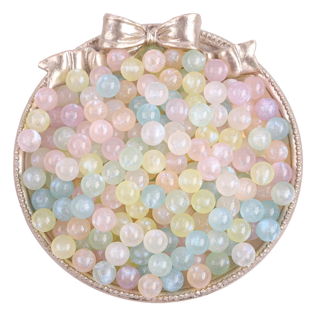 100pcs acrylic colored pearl mermaid round beads 8mm loose beads, handmade DIY bracelet making materials and accessories