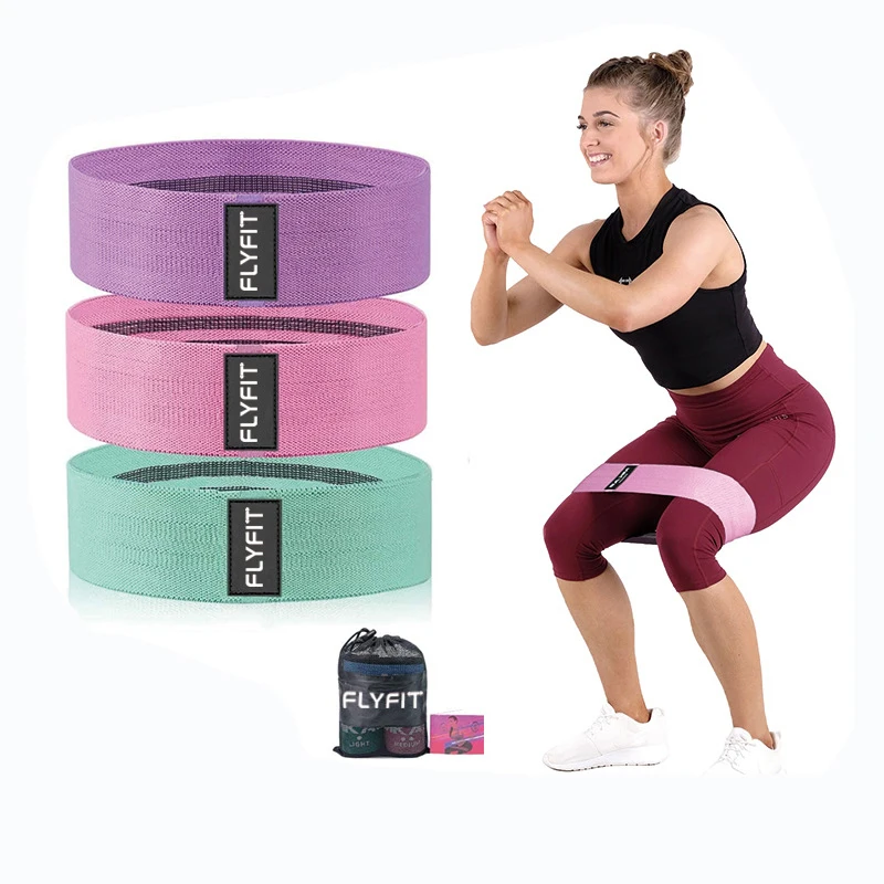 
Non Slip Customized Logo, Blue Home Gym Yoga Exercise Equipment Hip Booty Resistance Band// 