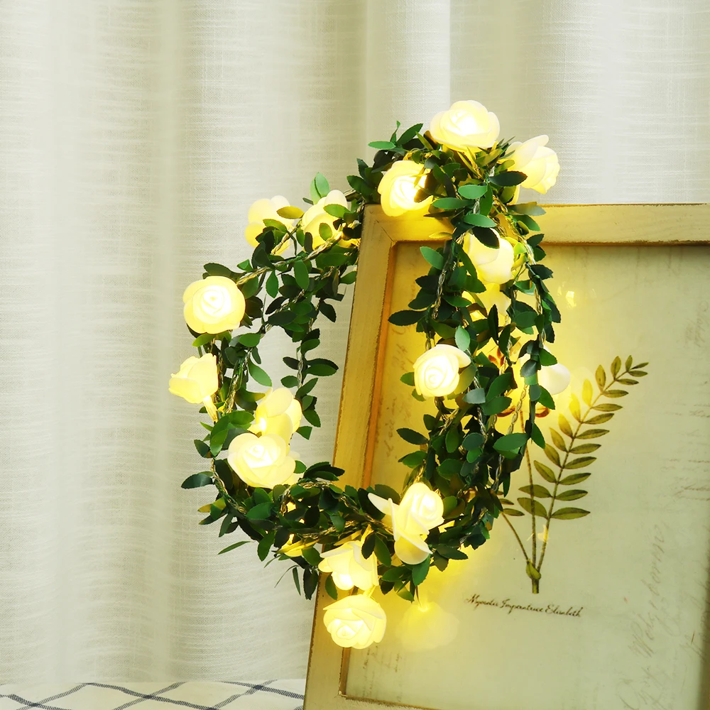 HIPIE LED Rose Flower String Lights 1.5M 3M 6M Garland Lamp IP44 Outdoor Christmas Decoration Wedding Garden Red Pink Emittance