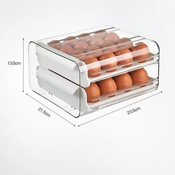 Multi layer egg storage box refrigerator plastic egg rack holder container drawer trays organizer box