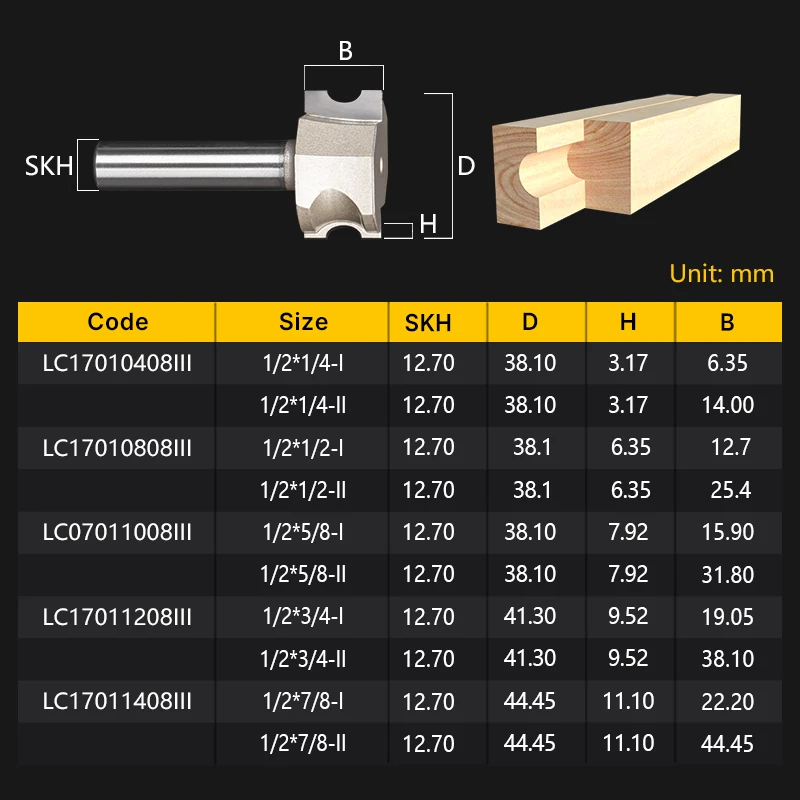 Tideway Router Bits For Woodworking Semicircle Mortise Stitching Knife Floor T mortis Round CNC Tenon Cutter LC17010408III