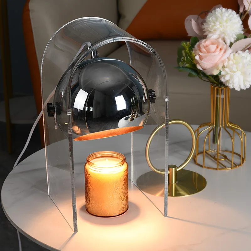 Acrylic candle melt burner lamp - candle warmer compatible top down candle warmer cute with dimmer