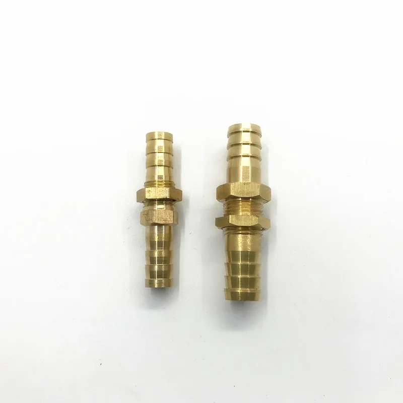 Brass Hose Tail Fittings Bulkhead Hose Barb For 8mm 10mm I.D. Hose