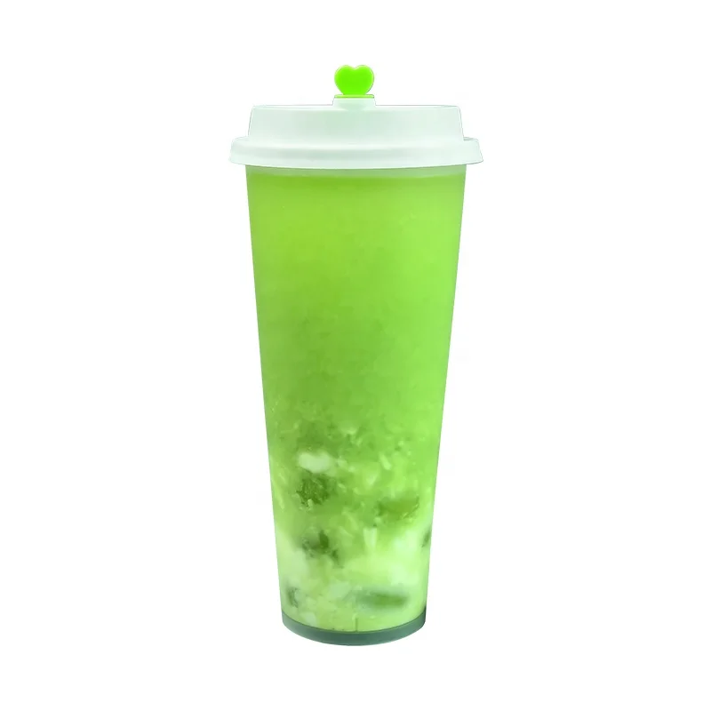 in mould label film 24oz 700ml Injection IML Milk Tea Cups with lids logo custom PP Plastic printed disposable Boba Bubble Cups