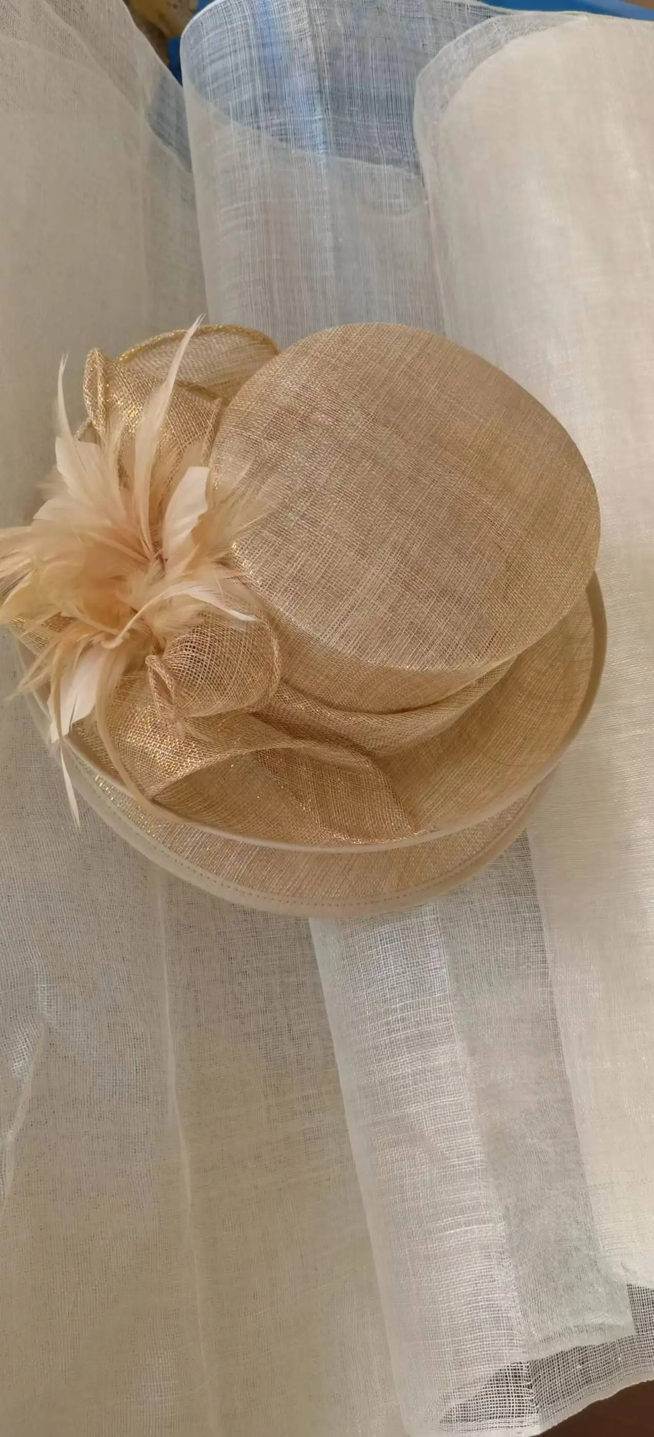 Sinamay buntal crochet hat nature straw hand weaved hat sun blocked beach hat