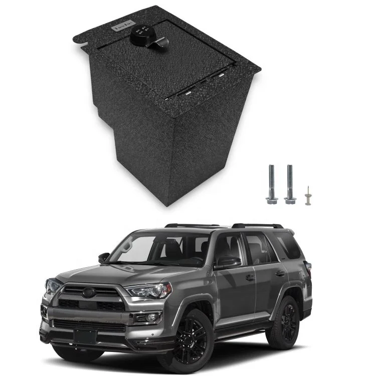 Tuojue Car Security Safe Box Metal Material Interior Accessories Gun Safe for Toyota 4 Runner 2010 to 2021 Storage Vehicle Black