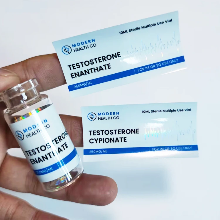 Custom print professional labs hologram Test E Cypionate steroid 10ml vial label pill bottles and labels for vials