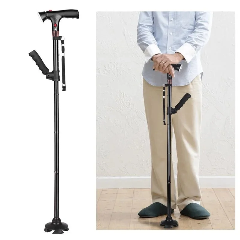 Walking Cane for Men Women Seniors Balance Anti-Slip Double-Handed Walking Stick T-Handle Collapsable Canes for Seniors & Adults