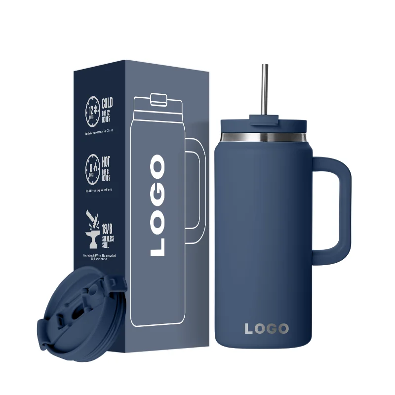 64oz Outdoor Sport Stainless Steel Drink Beverage Tumbler Double Wall Vacuum Insulated Powder Finish  Tumbler 100% Leak Proof