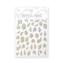 High quality Irregular line nail art decoration patch self-adhesive gold glitter nail sticker