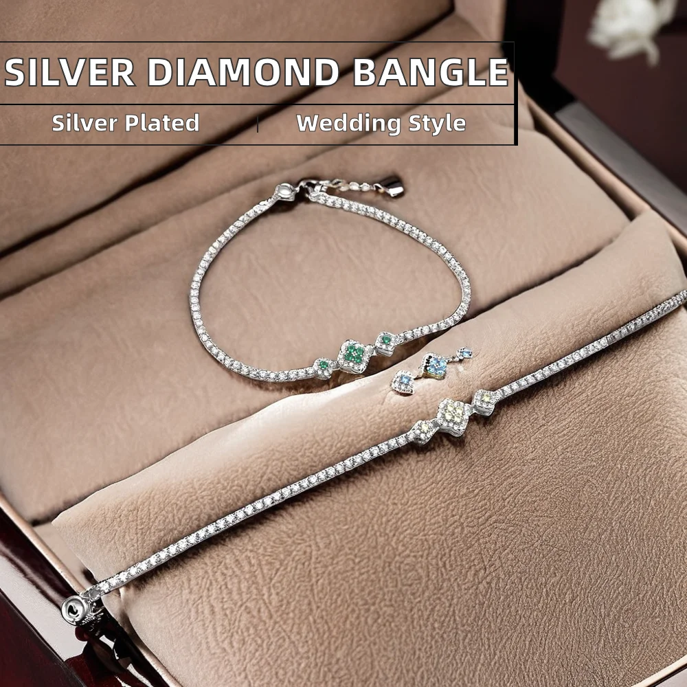 European Style 925 Silver Bracelet with Zircon Stone Gold Plated Fashion Jewelry for Women Engagement or Gift Unisex