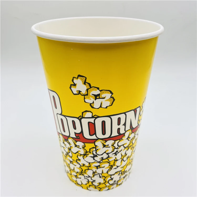 disposable custom printing paper popcorn bucket cups 32oz 40oz 50oz 100oz