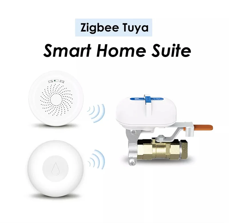 High Quality Tuya APP Zigbee Remote Control Smart Automatic Water Gas Valve Shut Off Timers Controller With Alexa Google