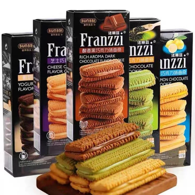 Chinese Snack Frannzzi Cookies Various Flavored Sandwich Falittz Cookies Biscuit