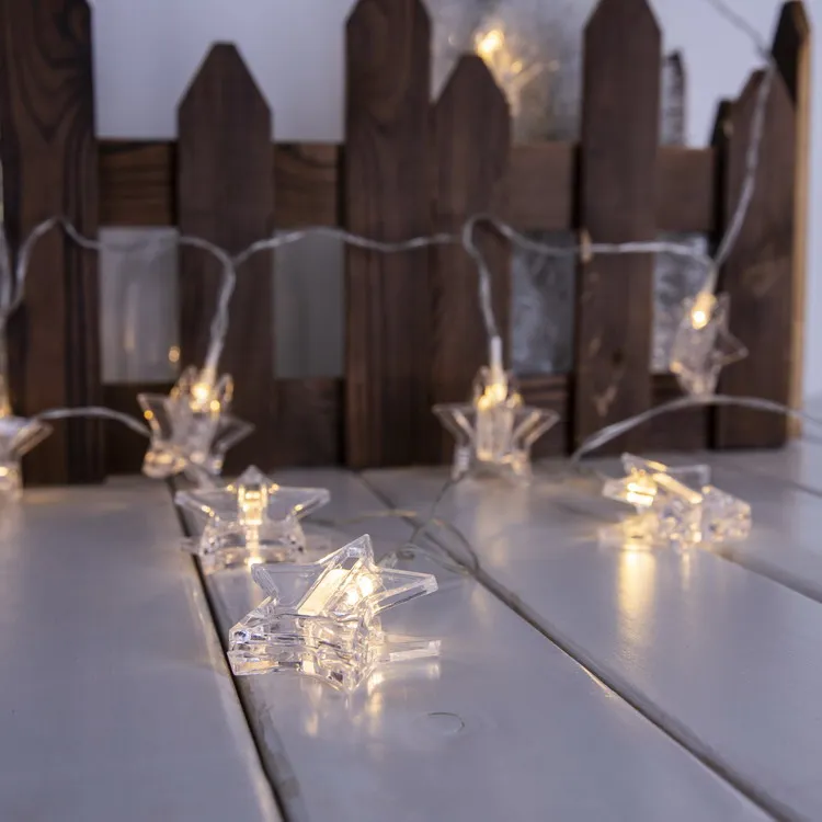 Fairy Star Photo Clip Lights LED 10 Lights Christmas Party String Lights for Home Holiday Decoration