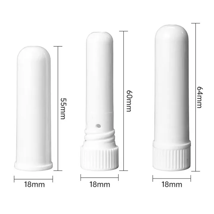 Peppermint oil essential oil plastic nasal inhaler tube blank empty white swab stick nasal inhaler packaging Factory