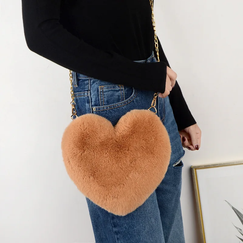 
Best selling top quality best price fur bag plush bag love faux fur bag 
