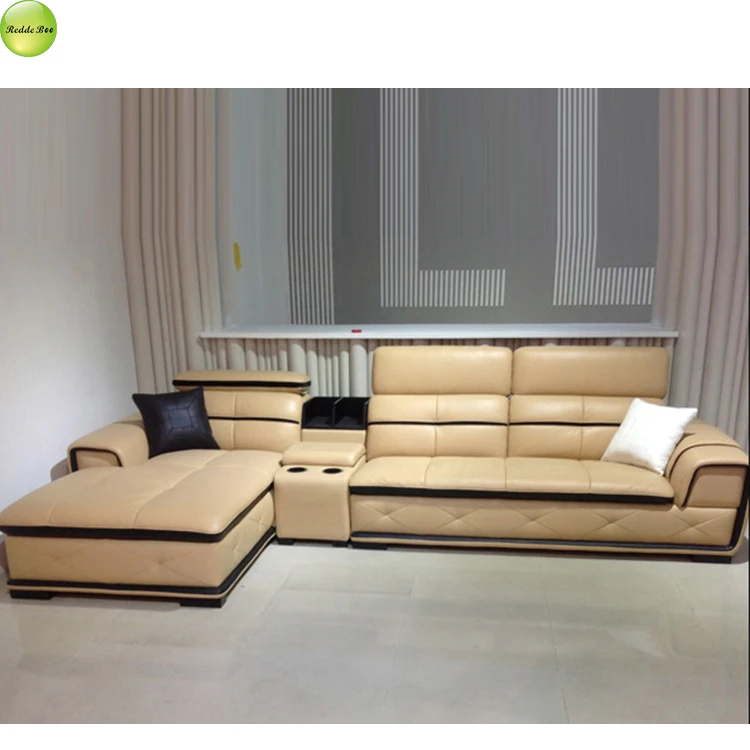 Home TV watching sofa comfortable modern new design latest corner leather sofa 8098