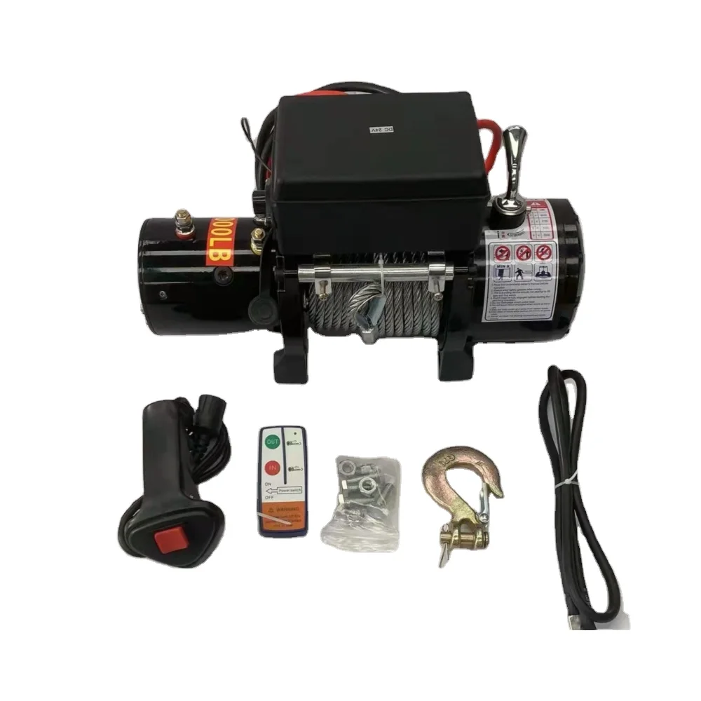 Factory price off-road 12V/24V 4*4 car electric winch 6000 pounds wireless remote control