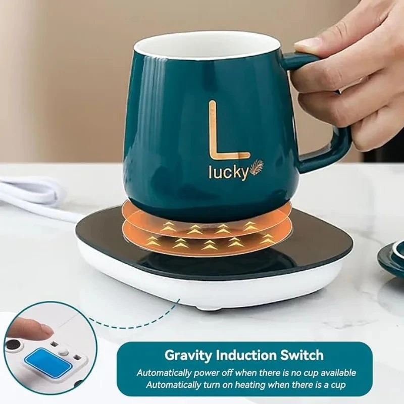 Custom Logo Heating Pad Temperature Control Smart Coffee Mug Cup Warmer Gift Set for Home Office