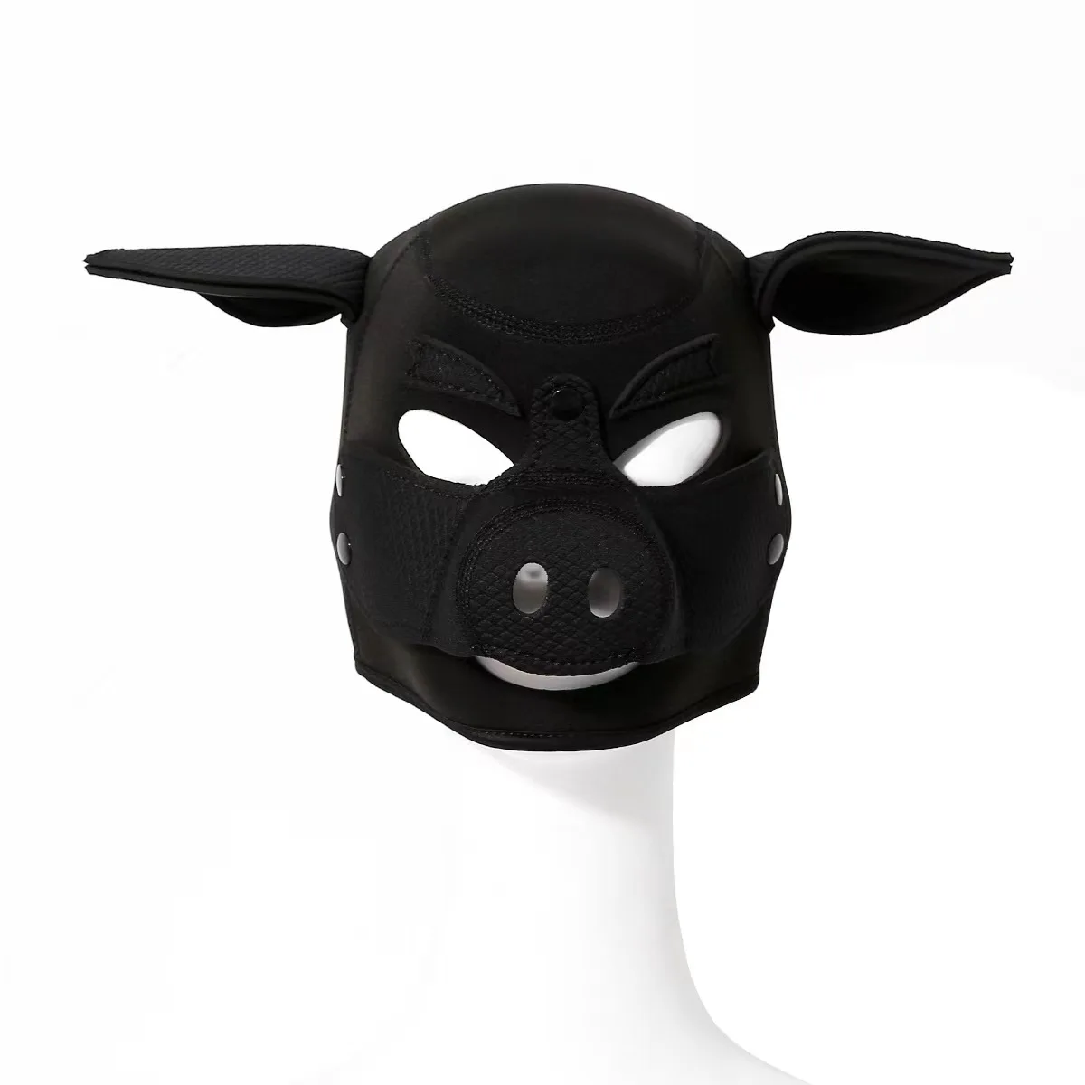 Neoprene Hood Bdsm Bondage Headgear Animal Head Mask Fetish Hood Pig