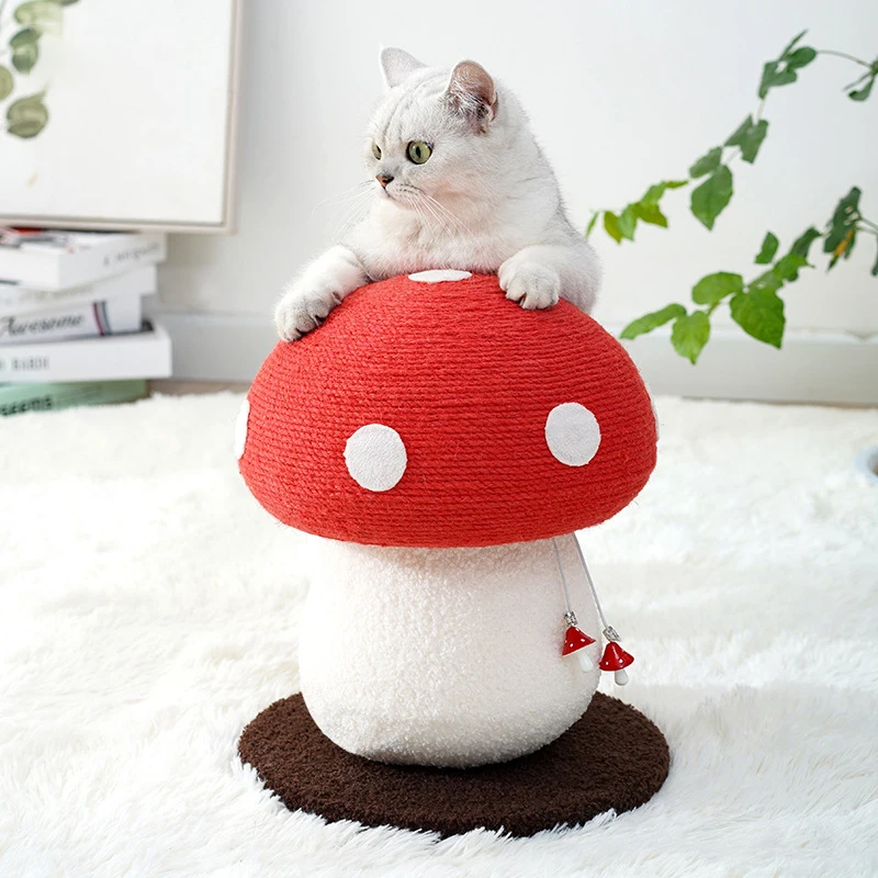 Wholesale Sisal Cute Mushroom Scratching Posts Kitty Kitten Cat Pet Furniture Activity Center Tree Tower with Scratcher Post