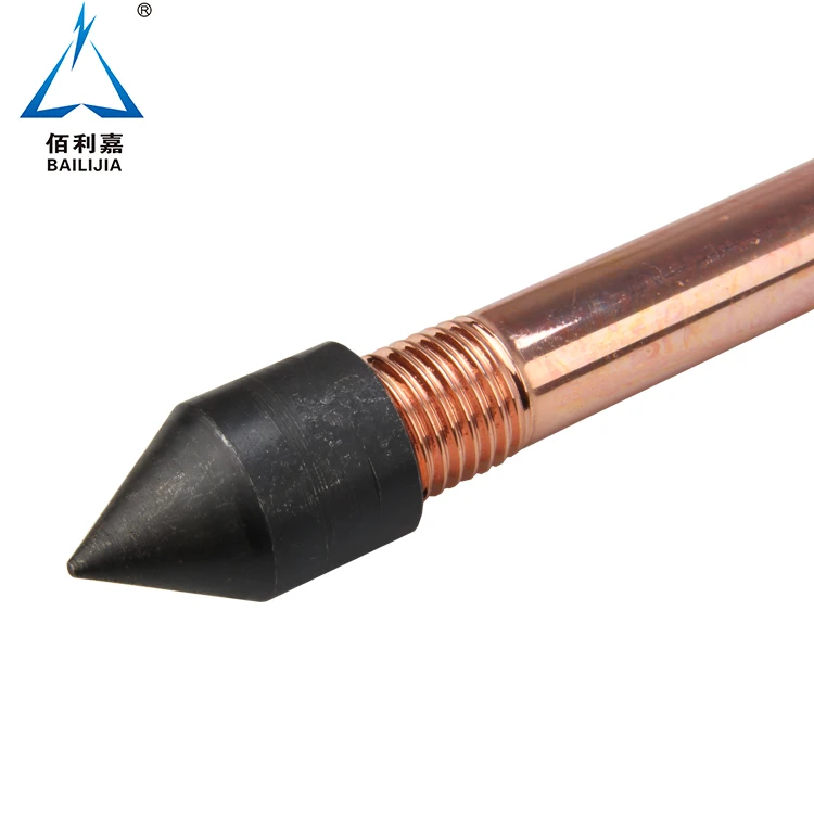 
High Electrical And Thermal Conductivity copper bonded earth rod, pure copper earth rod for earth system 