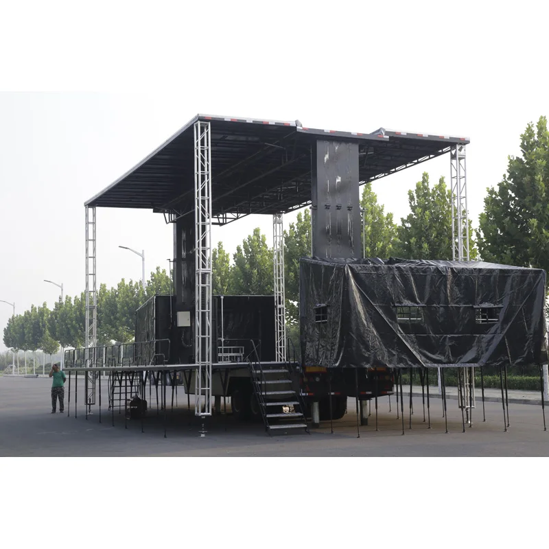 mobile stage trailer from SINOSWAN ST150 with 160m2 stage size for outdoor huge event