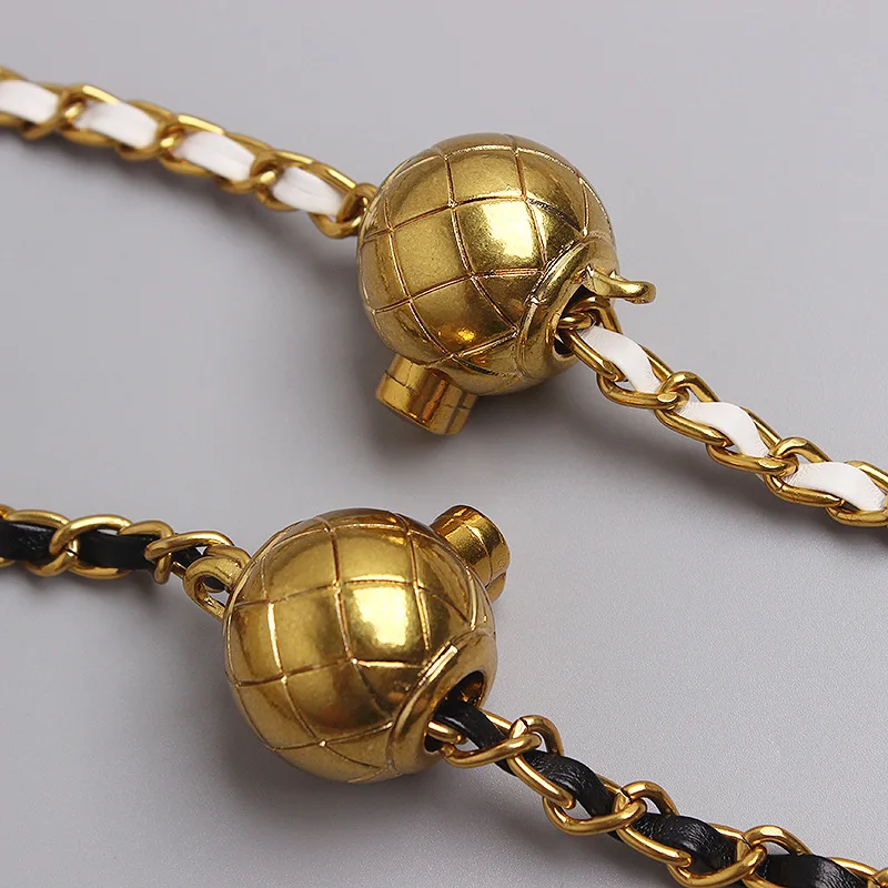 Luxury Designer Metal Chain Belt Double C Original LOGO Famous Brands Belts Pendant Dress Jeans Waist Sweater Chain