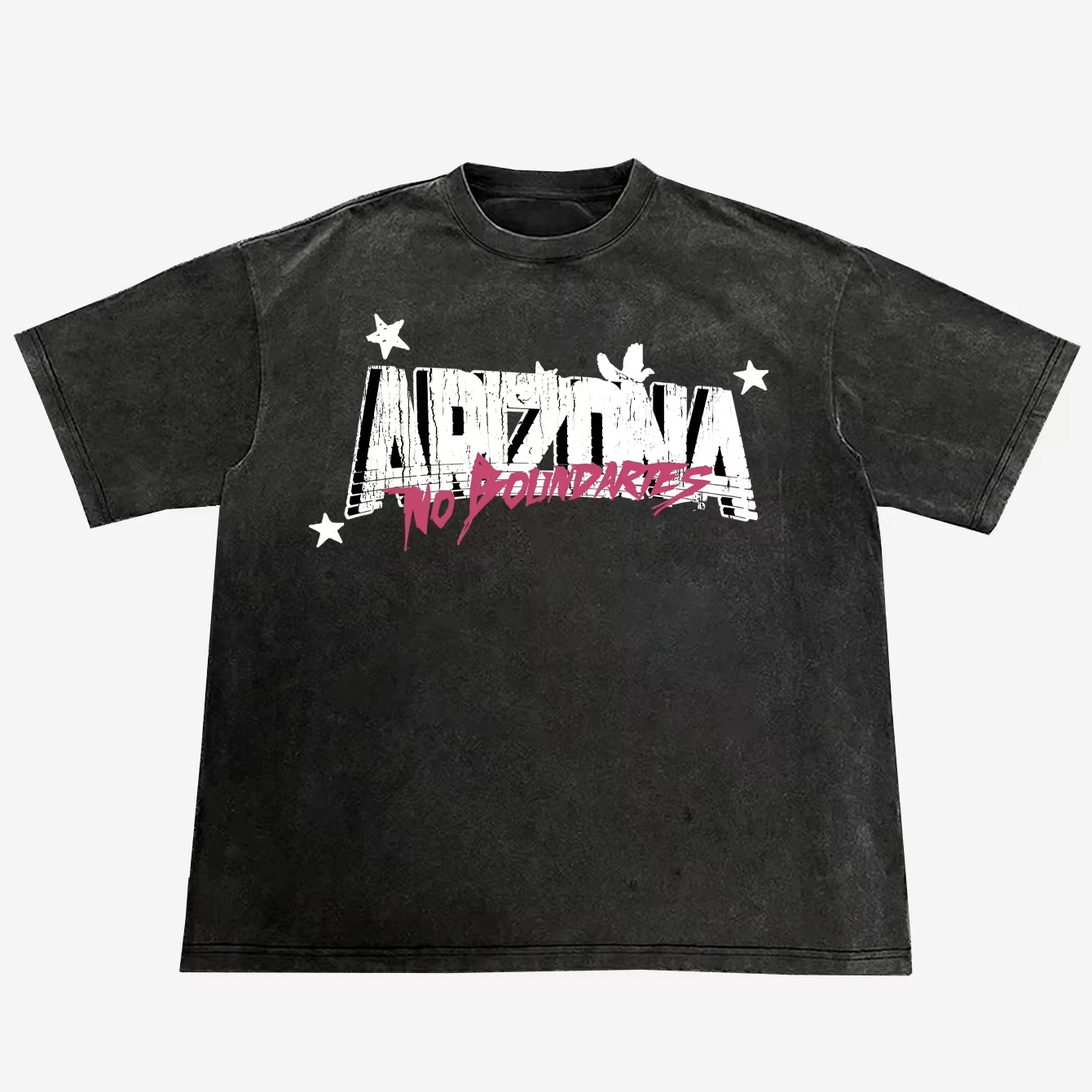 2024 New Arrival Street Life Men Street Vintage Short Sleeve T-Shirt With Retro Anime Character Print Washed And Distressed Look