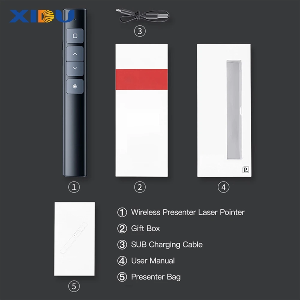 Новая беспроводная горящая лазерная указка XIDU по низкой цене, мощная лазерная указка для презентера, маленькая зеленая лазерная указка 303