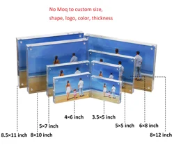 Acrylic Photo Frames with magnetic 3.5x5 Rounded angle picture Frame