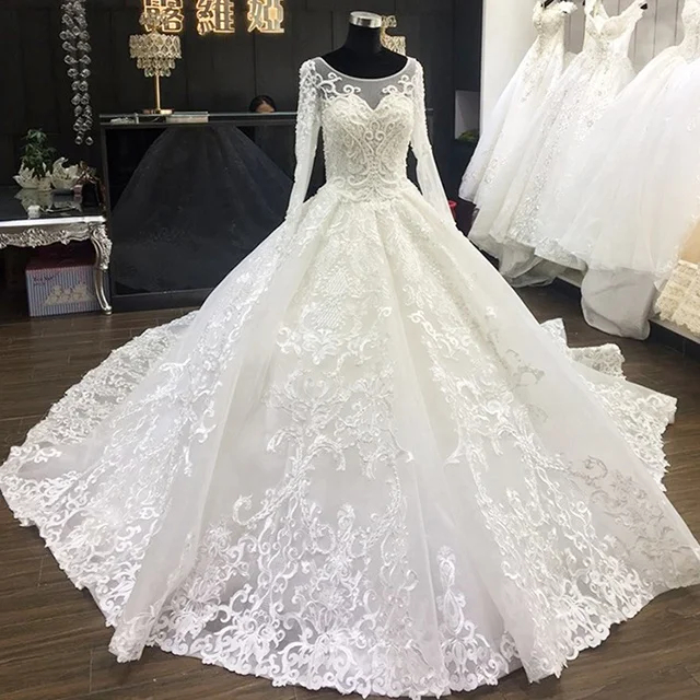 LUWEIYA бальное  ручной работы с бисером, вышитое турецкое кружево, свадебная одежда, белые свадебные женские платья, свад