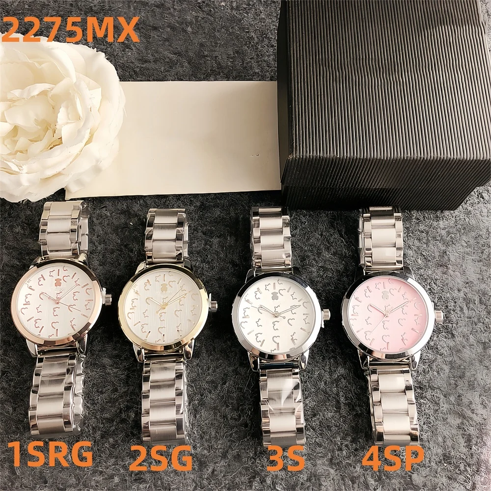 Luxury Stainless Steel Famous Brand Ladies Wrist Watch Bear Logo Women Men Quartz Watches for 2024 Relojes de acero inoxidable