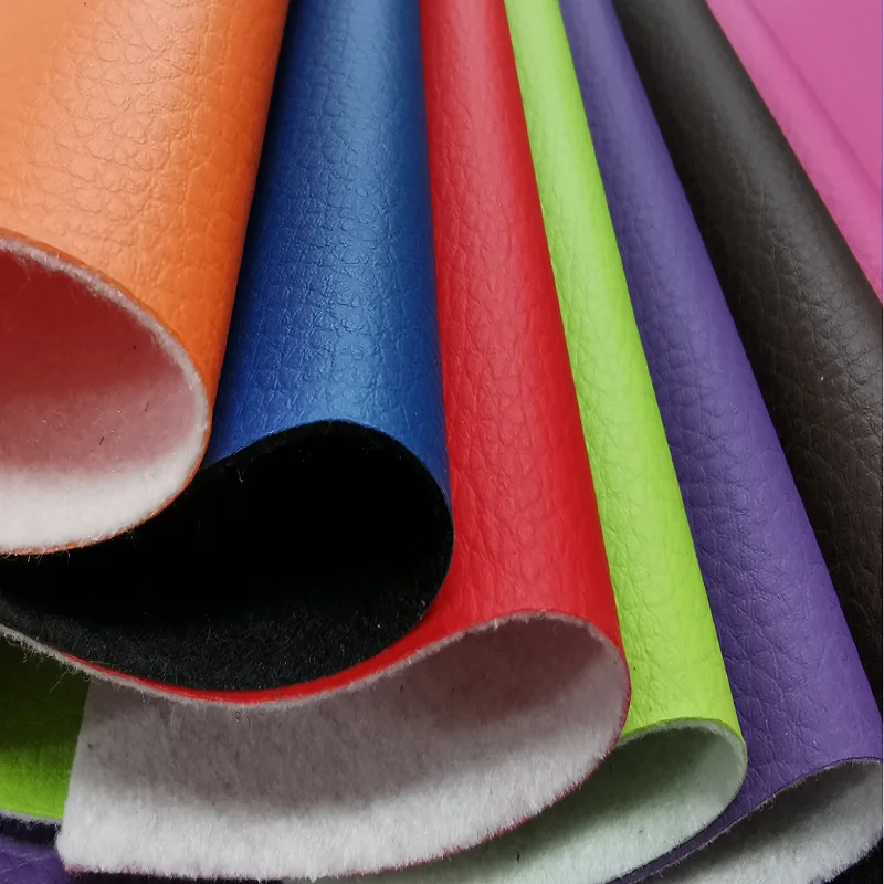 Hot selling anti mildew lychee grain nonwoven washed embossed PU leather sheet