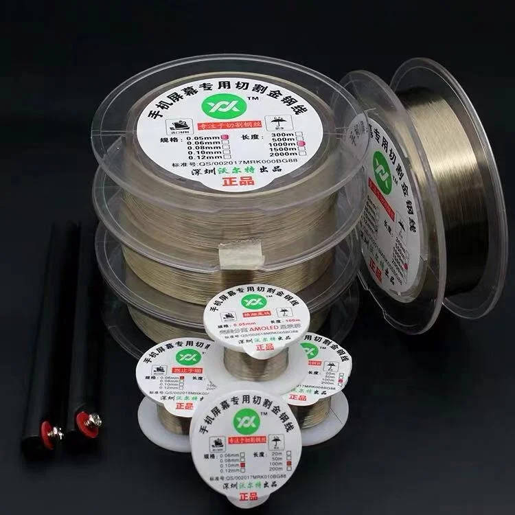 0,02 мм разделяющая и режущая Золотая проволока для ремонта сломанного ЖК-экрана мобильного телефона