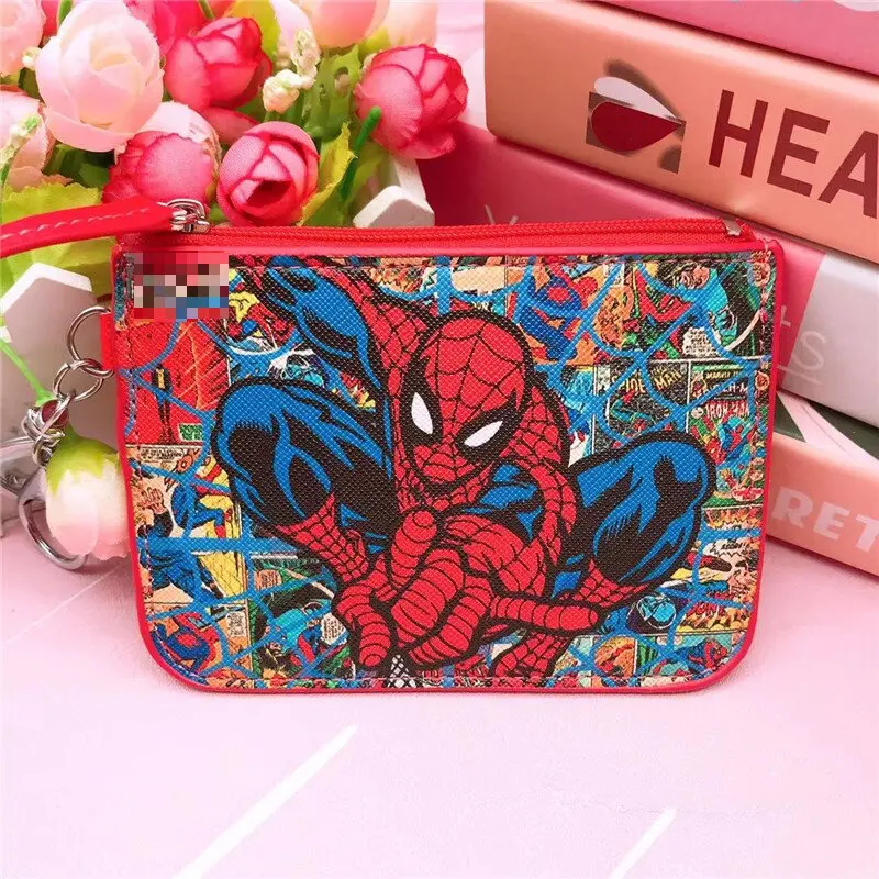 QY Cartoon League Of Legends Spider-mans Bat-mans Captain Revenge Card Sleeve Badge With Keyring Coin Card Holder