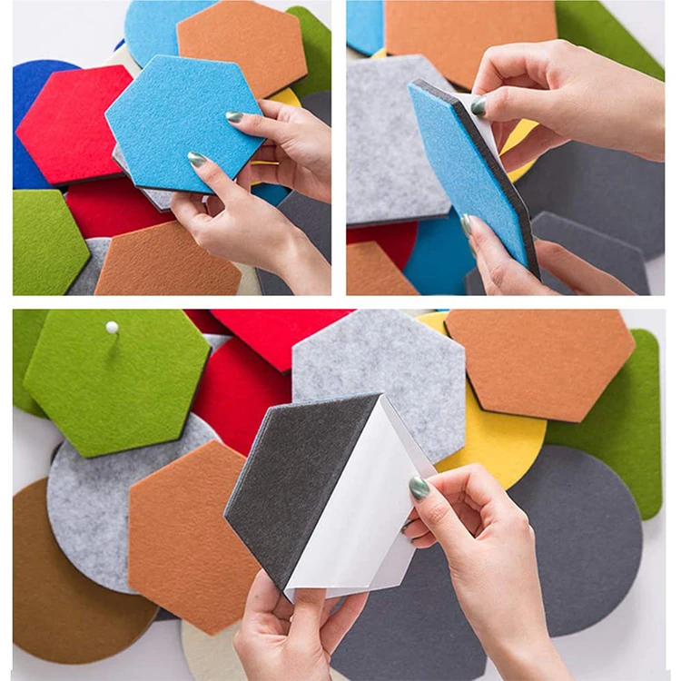 Hotsale China Creactive Product Colorful Felt 3d hexagon acoustic panel