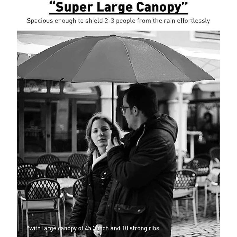 3-Fold Compact Automatic Travel Umbrella Inverted 8 Ribs Design with UV Protection Great Gift for Adults Country Style Rain Gear