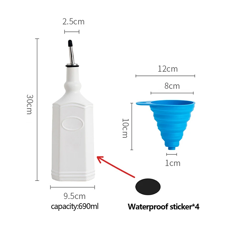 Лидер продаж Amazon кухонный диспенсер для приправ оливкового масла бутылка с воронкой японская горшок соевого соуса и