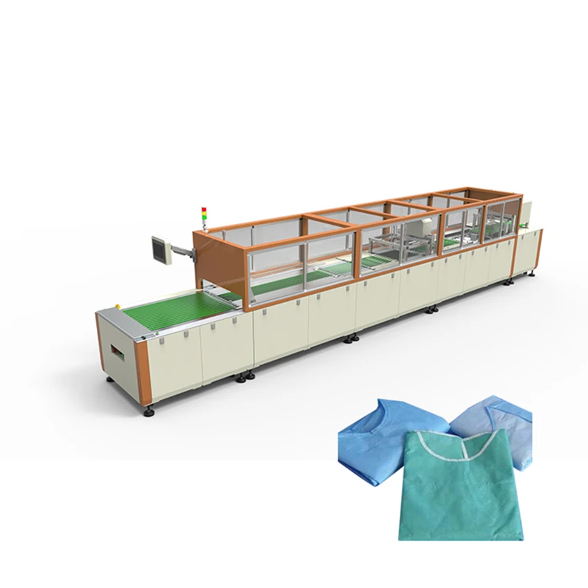 Fully automatic high speed gown surgical surgical gown making machine surgical gowns fabric Folding and packing machine