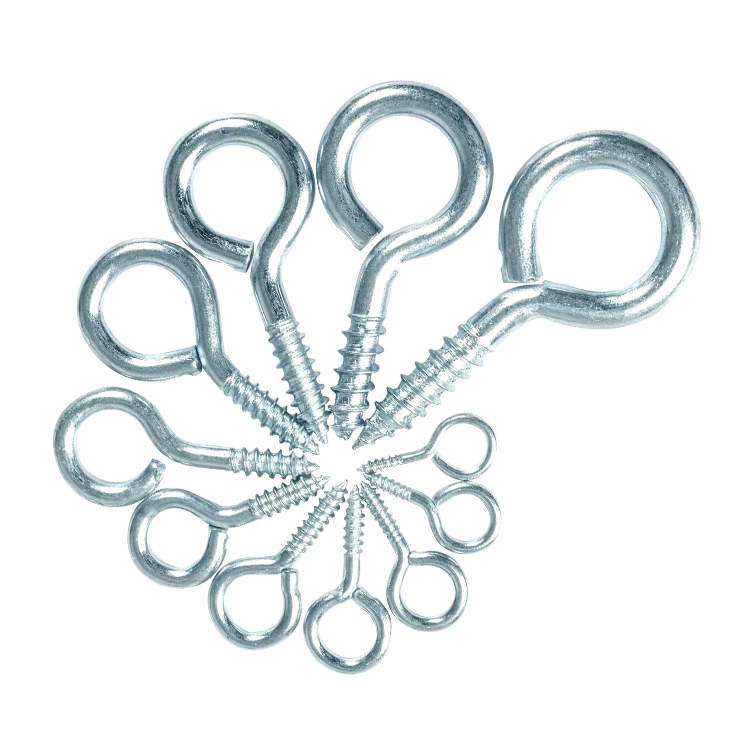 Galvanized 1#-16# Small Screw Eye Pin Screw Eyelet Hanging Hooks Snake Metal Iron Flowering Puncher Eye Screw