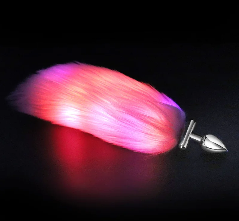 Электрическая светящаяся в темноте игрушка NEZEND для мужчин и женщин, анальная пробка из нержавеющей стали с медным и розовым аккумулятором, для собак, кроликов, лисий хвост