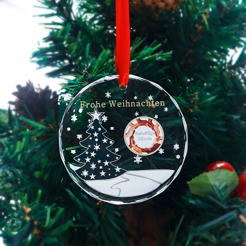 Заводская распродажа, индивидуальные прозрачные стеклянные рождественские украшения