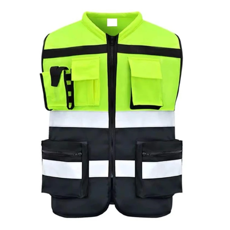 High Visibility Reflective Safety Vests Traffic Construction Vest With Functional Pockets