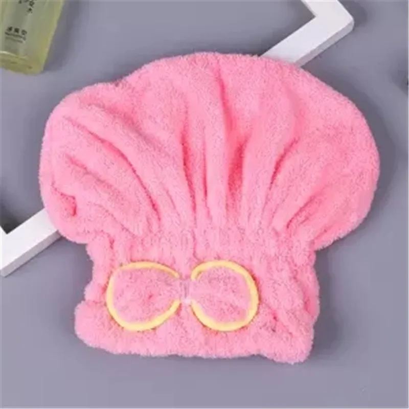 Strong Water Absorption Quick Drying Microfiber Turban Bow Design Thickened Shower Cap for Adults Long Hair Protective Towel Cap