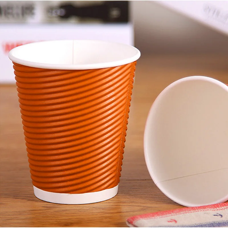 cardboard printed logo with lid disposable biodegradable 8 10 12 16oz ripple wall wholesale coffee juice branded cup paper