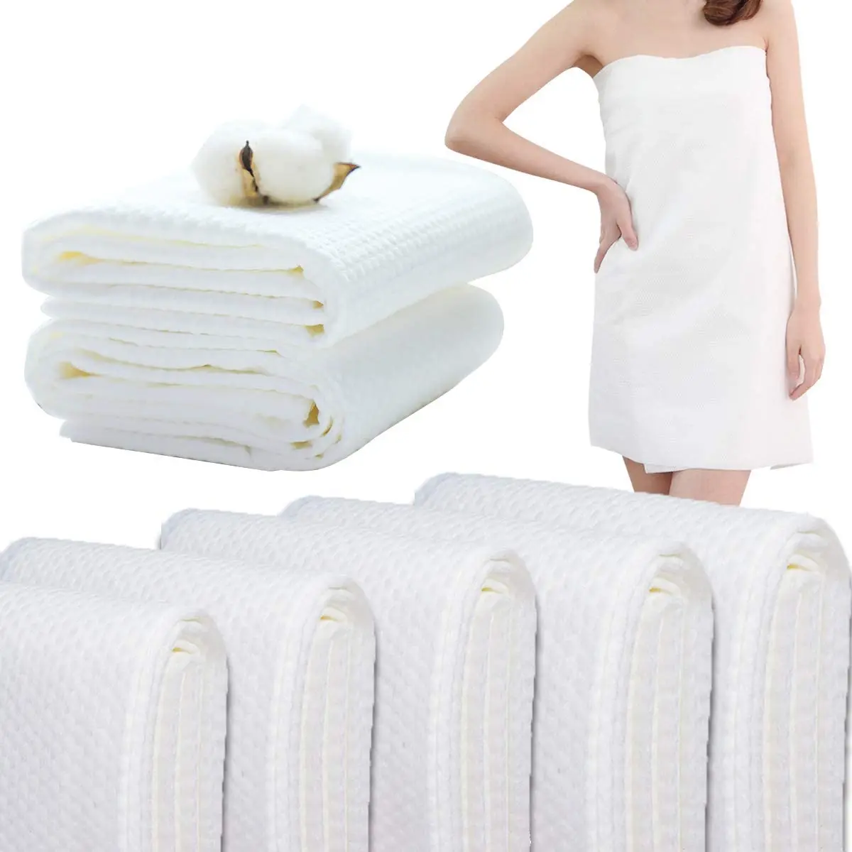 Disposable Eco-friendly Hair Bath Towel For Hotel,Spa, Beach, Sauna, Travel, Gym Non woven Disposable Bath Towel Cotton Towels