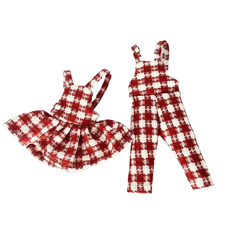 New elf clothes checkered overalls overall skirts